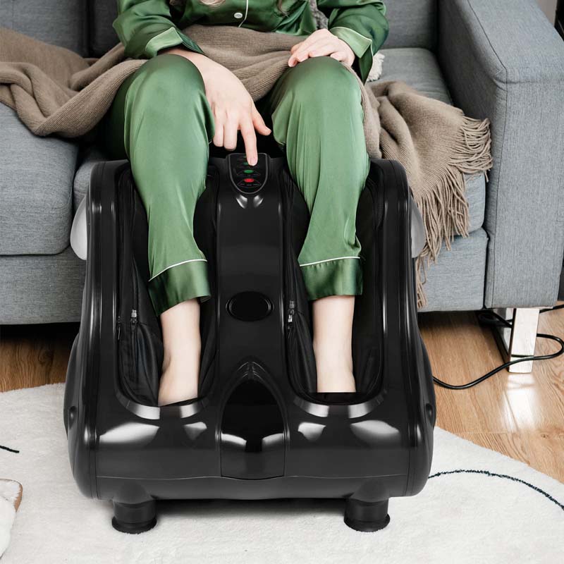 Foot Calf Leg Massager Machine with Heat, Electric Foot Massager, Shiatsu Rolling Vibration Deep Kneading Massage Therapy