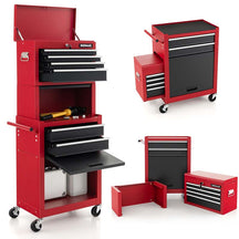 6-Drawer Rolling Tool Chest Cabinet, 3-in-1 Detachable Heavy-Duty High Capacity Tool Box Combo with Lockable Wheels for Garage Workshop