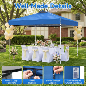 Pop Up Canopy Tent, Waterproof Outdoor Party Event Tent with Sidewalls, Center Lock & Sandbags Carry Bag, Portable Commercial Gazebo