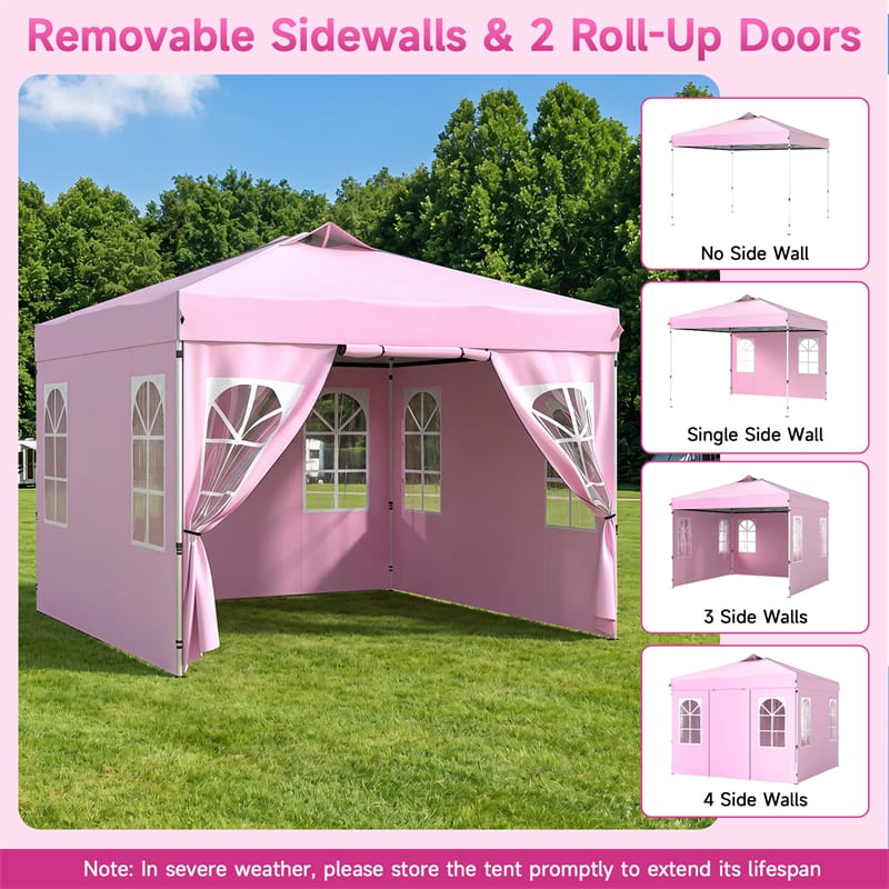 Pop Up Canopy Tent, Waterproof Outdoor Party Event Tent with Sidewalls, Center Lock & Sandbags Carry Bag, Portable Commercial Gazebo