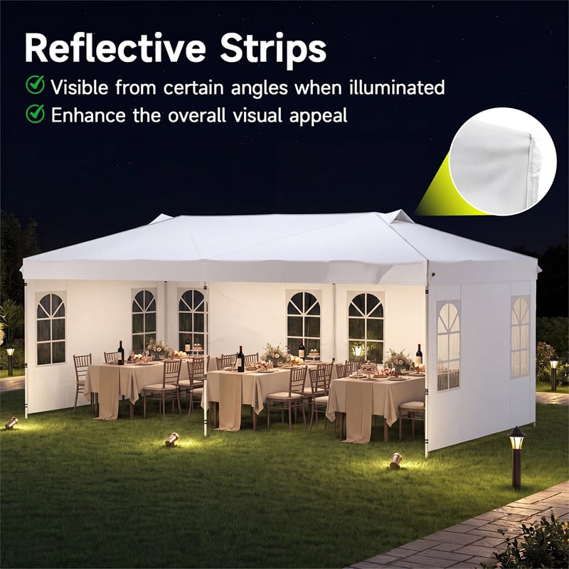 Pop Up Canopy Tent, Waterproof Outdoor Party Event Tent with Sidewalls, Center Lock & Sandbags Carry Bag, Portable Commercial Gazebo