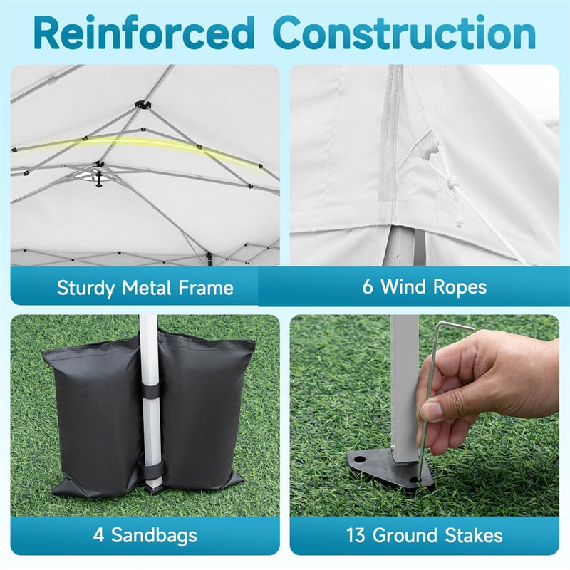 Pop Up Canopy Tent, Waterproof Outdoor Party Event Tent with Sidewalls, Center Lock & Sandbags Carry Bag, Portable Commercial Gazebo