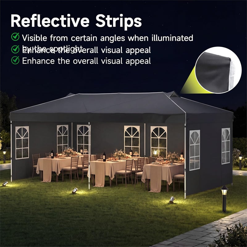 Pop Up Canopy Tent, Waterproof Outdoor Party Event Tent with Sidewalls, Center Lock & Sandbags Carry Bag, Portable Commercial Gazebo