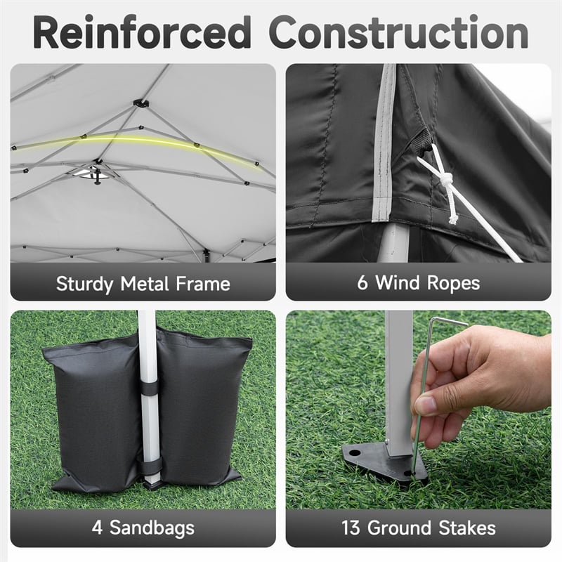 Pop Up Canopy Tent, Waterproof Outdoor Party Event Tent with Sidewalls, Center Lock & Sandbags Carry Bag, Portable Commercial Gazebo