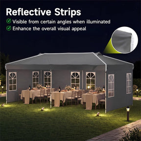 Pop Up Canopy Tent, Waterproof Outdoor Party Event Tent with Sidewalls, Center Lock & Sandbags Carry Bag, Portable Commercial Gazebo