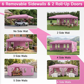Pop Up Canopy Tent, Waterproof Outdoor Party Event Tent with Sidewalls, Center Lock & Sandbags Carry Bag, Portable Commercial Gazebo