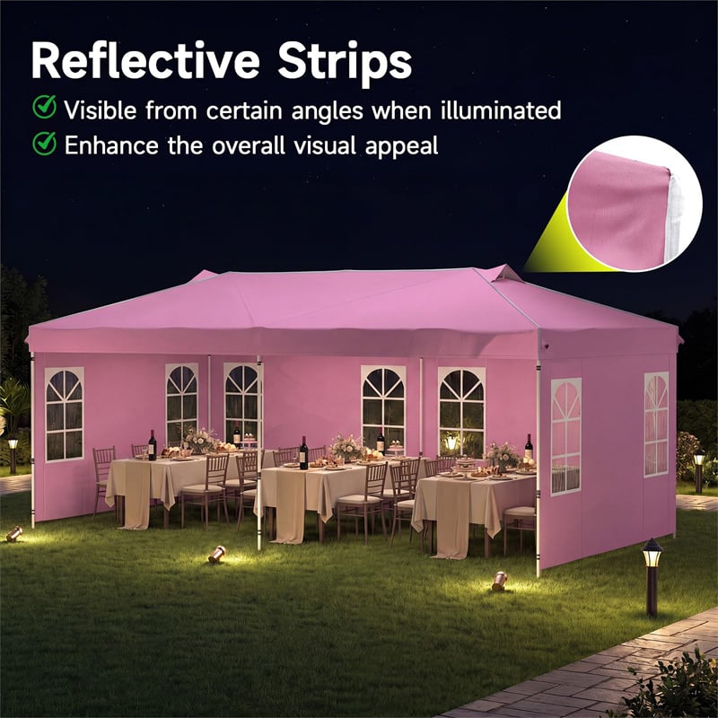 Pop Up Canopy Tent, Waterproof Outdoor Party Event Tent with Sidewalls, Center Lock & Sandbags Carry Bag, Portable Commercial Gazebo