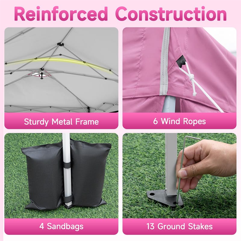 Pop Up Canopy Tent, Waterproof Outdoor Party Event Tent with Sidewalls, Center Lock & Sandbags Carry Bag, Portable Commercial Gazebo