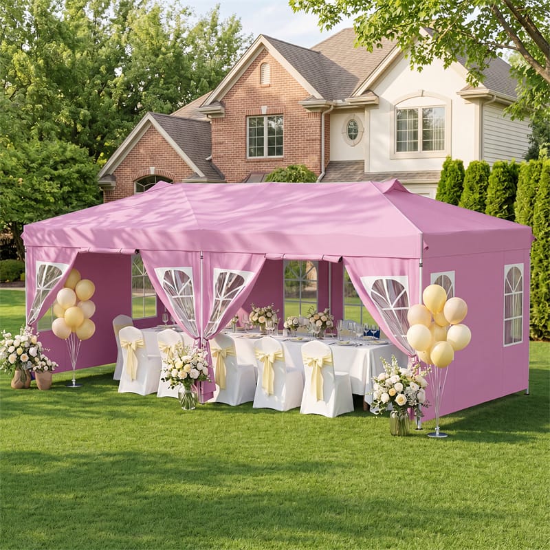 Pop Up Canopy Tent, Waterproof Outdoor Party Event Tent with Sidewalls, Center Lock & Sandbags Carry Bag, Portable Commercial Gazebo