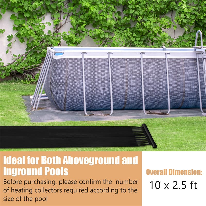 Solar Pool Heater Panels for Inground Above Ground Swimming Pools, Weatherproof Solar Water Heating System Warmer for Outdoor Roof