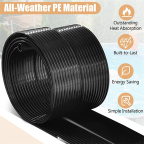 Solar Pool Heater Panels for Inground Above Ground Swimming Pools, Weatherproof Solar Water Heating System Warmer for Outdoor Roof