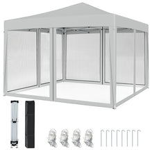 10x10FT Pop-Up Canopy Tent, Easy Setup Instant Folding Shelter w/ Mesh Netting, Carry Bag, Adjustable Height for Camping Outdoor Events
