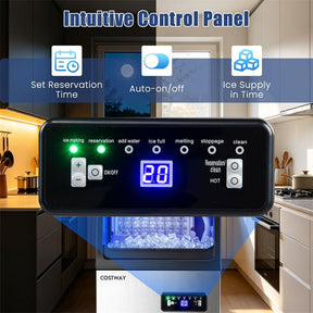 110 LBS/24H Commercial Ice Maker, Stainless Steel Ice Machine with 25 LBS Storage, 36 Cubes in 13 Mins, Self-Cleaning & Water Filter for Home Bar Cafe