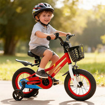 12-20 Inch Kids Bike with Removable Training Wheels, Basket & Bell for 3-8 Years Old Boys Girls, Adjustable Children Bicycle