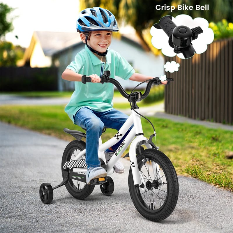 12-20 Inch Kids Bike with Removable Training Wheels, Basket & Bell for 3-8 Years Old Boys Girls, Adjustable Children Bicycle