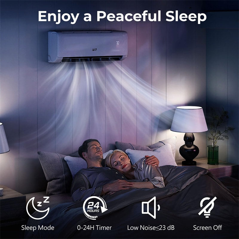 12000 BTU 21 SEER2 Mini Split Air Conditioner & Heater Ductless Inverter System, 208-230V Wall-Mounted AC Unit with Heat Pump