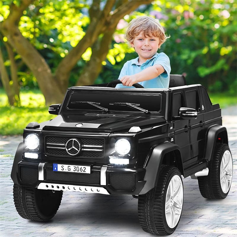 12V Mercedes-Benz G650S Licensed Kids Ride-On Car, Electric Riding Toy Truck with Remote Control, Storage Trunk, LED Lights & Spring Suspension