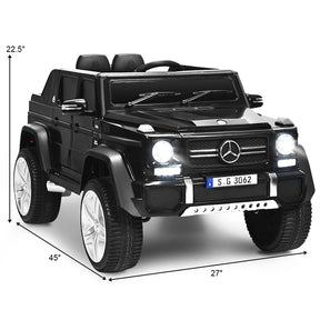 12V Mercedes-Benz G650S Licensed Kids Ride-On Car, Electric Riding Toy Truck with Remote Control, Storage Trunk, LED Lights & Spring Suspension