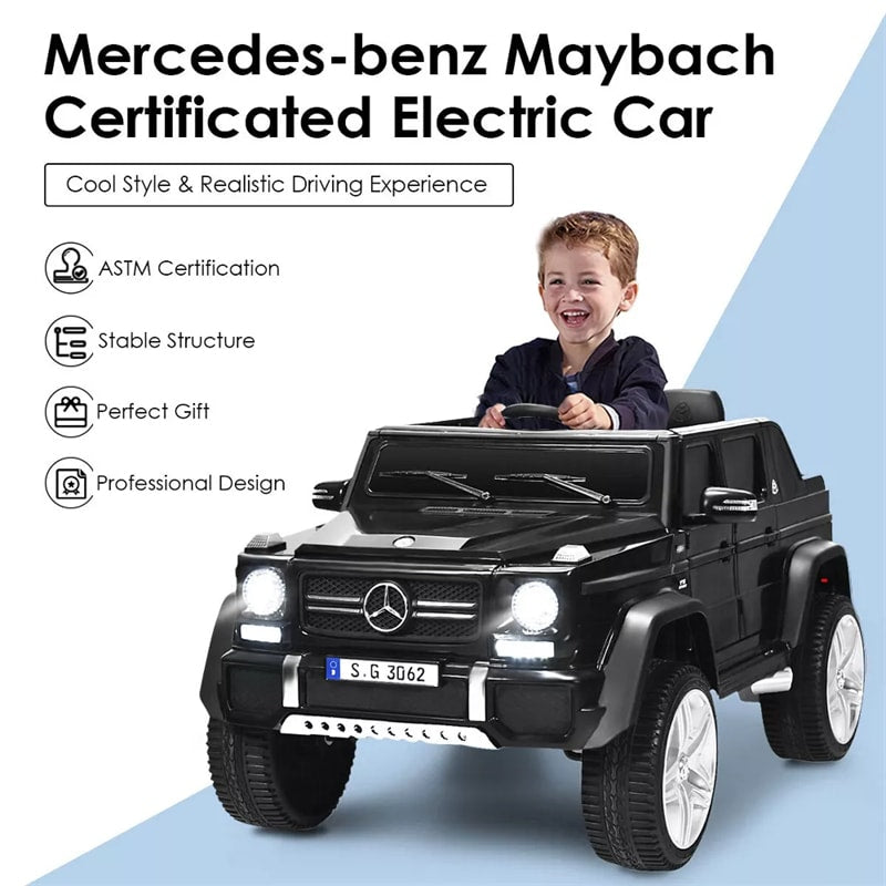 12V Mercedes-Benz G650S Licensed Kids Ride-On Car, Electric Riding Toy Truck with Remote Control, Storage Trunk, LED Lights & Spring Suspension