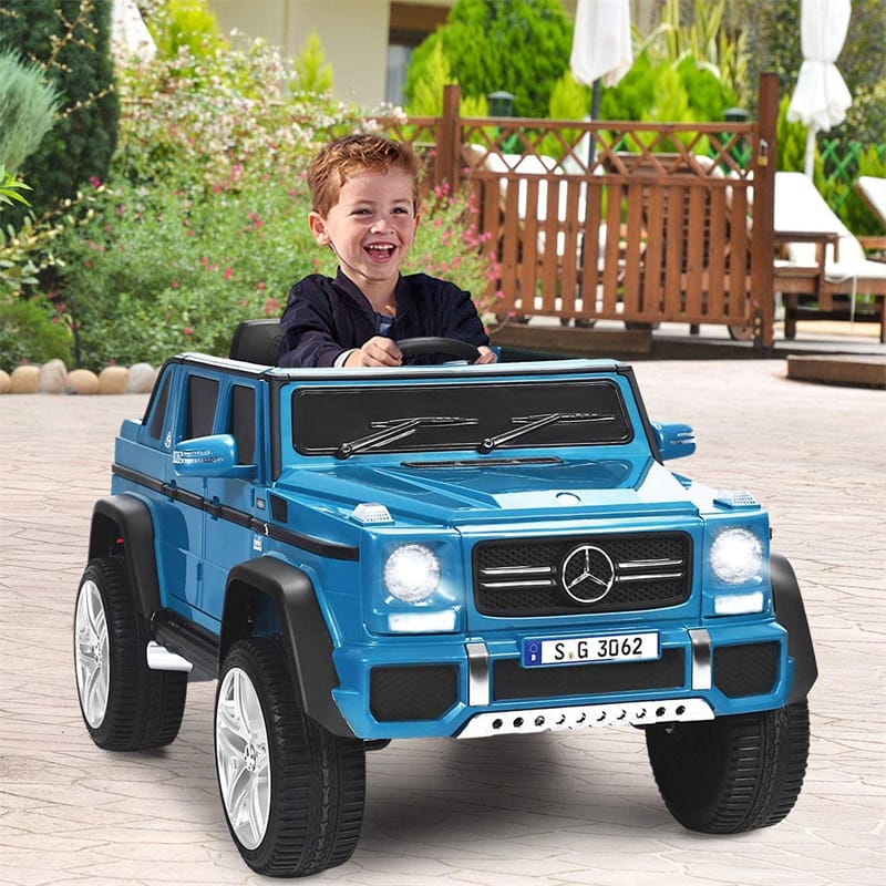 12V Mercedes-Benz G650S Licensed Kids Ride-On Car, Electric Riding Toy Truck with Remote Control, Storage Trunk, LED Lights & Spring Suspension