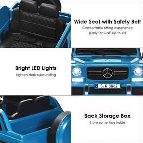 12V Mercedes-Benz G650S Licensed Kids Ride-On Car, Electric Riding Toy Truck with Remote Control, Storage Trunk, LED Lights & Spring Suspension