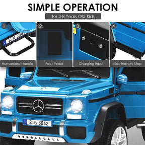 12V Mercedes-Benz G650S Licensed Kids Ride-On Car, Electric Riding Toy Truck with Remote Control, Storage Trunk, LED Lights & Spring Suspension