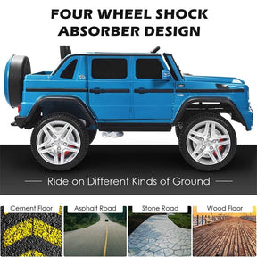 12V Mercedes-Benz G650S Licensed Kids Ride-On Car, Electric Riding Toy Truck with Remote Control, Storage Trunk, LED Lights & Spring Suspension