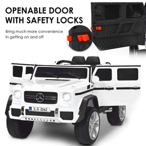 12V Mercedes-Benz G650S Licensed Kids Ride-On Car, Electric Riding Toy Truck with Remote Control, Storage Trunk, LED Lights & Spring Suspension