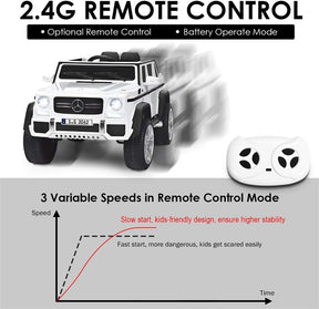 12V Mercedes-Benz G650S Licensed Kids Ride-On Car, Electric Riding Toy Truck with Remote Control, Storage Trunk, LED Lights & Spring Suspension