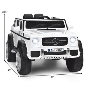 12V Mercedes-Benz G650S Licensed Kids Ride-On Car, Electric Riding Toy Truck with Remote Control, Storage Trunk, LED Lights & Spring Suspension