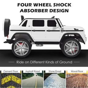 12V Mercedes-Benz G650S Licensed Kids Ride-On Car, Electric Riding Toy Truck with Remote Control, Storage Trunk, LED Lights & Spring Suspension