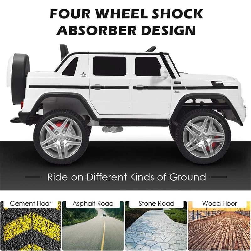 12V Mercedes-Benz G650S Licensed Kids Ride-On Car, Electric Riding Toy Truck with Remote Control, Storage Trunk, LED Lights & Spring Suspension