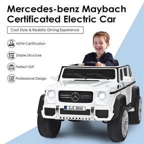 12V Mercedes-Benz G650S Licensed Kids Ride-On Car, Electric Riding Toy Truck with Remote Control, Storage Trunk, LED Lights & Spring Suspension