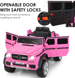 12V Mercedes-Benz G650S Licensed Kids Ride-On Car, Electric Riding Toy Truck with Remote Control, Storage Trunk, LED Lights & Spring Suspension