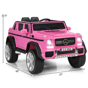 12V Mercedes-Benz G650S Licensed Kids Ride-On Car, Electric Riding Toy Truck with Remote Control, Storage Trunk, LED Lights & Spring Suspension