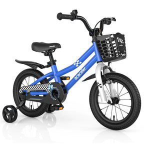 12-20 Inch Kids Bike with Removable Training Wheels, Basket & Bell for 3-8 Years Old Boys Girls, Adjustable Children Bicycle