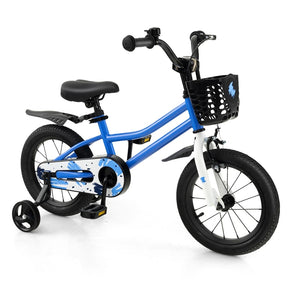 12-20 Inch Kids Bike with Removable Training Wheels, Basket & Bell for 3-8 Years Old Boys Girls, Adjustable Children Bicycle