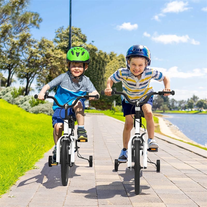 12-20 Inch Kids Bike with Removable Training Wheels, Basket & Bell for 3-8 Years Old Boys Girls, Adjustable Children Bicycle