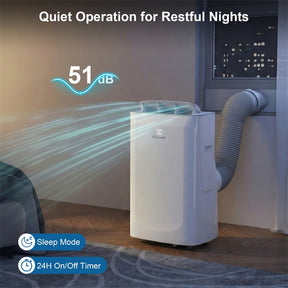 15000 BTU Inverter Portable Air Conditioner, 4-in-1 Smart WiFi AC Unit with Heat, Dehumidifier, Fan, Auto Swing & Window Kit, Cools Up to 750 Sq.Ft