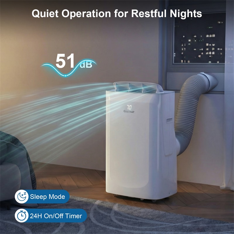 15000 BTU Inverter Portable Air Conditioner, 4-in-1 Smart WiFi AC Unit with Heat, Dehumidifier, Fan, Auto Swing & Window Kit, Cools Up to 750 Sq.Ft