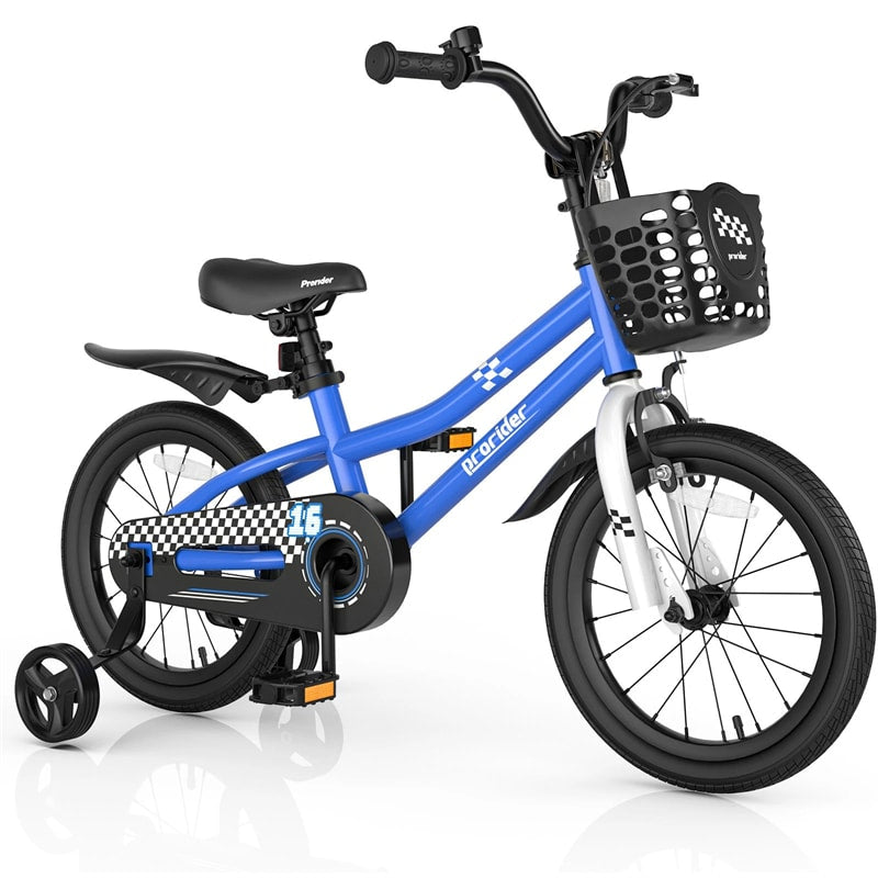 12-20 Inch Kids Bike with Removable Training Wheels, Basket & Bell for 3-8 Years Old Boys Girls, Adjustable Children Bicycle