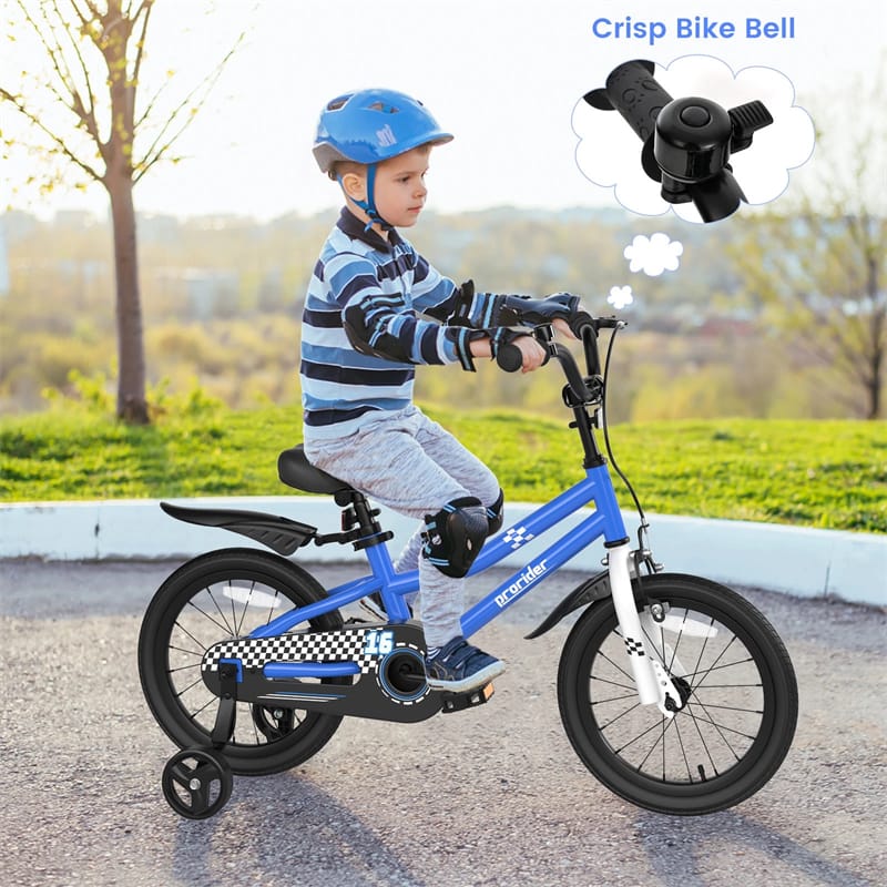 12-20 Inch Kids Bike with Removable Training Wheels, Basket & Bell for 3-8 Years Old Boys Girls, Adjustable Children Bicycle