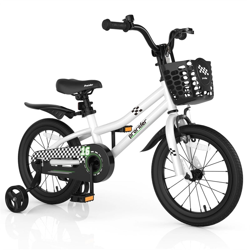 12-20 Inch Kids Bike with Removable Training Wheels, Basket & Bell for 3-8 Years Old Boys Girls, Adjustable Children Bicycle