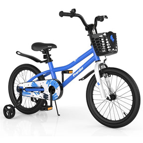12-20 Inch Kids Bike with Removable Training Wheels, Basket & Bell for 3-8 Years Old Boys Girls, Adjustable Children Bicycle