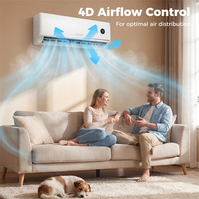 18000 BTU 18.1 SEER2 208/230V Mini Split AC & Heater, WiFi Alexa Enabled Energy Efficient Inverter Ductless Heat Pump System, Cools Up to 1000 Sq. Ft