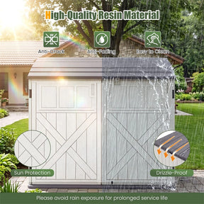 20 Cu.Ft Large Outdoor Storage Cabinet, Horizontal Resin Shed with Adjustable Shelf & Lockable Doors, Weatherproof Patio Storage Box