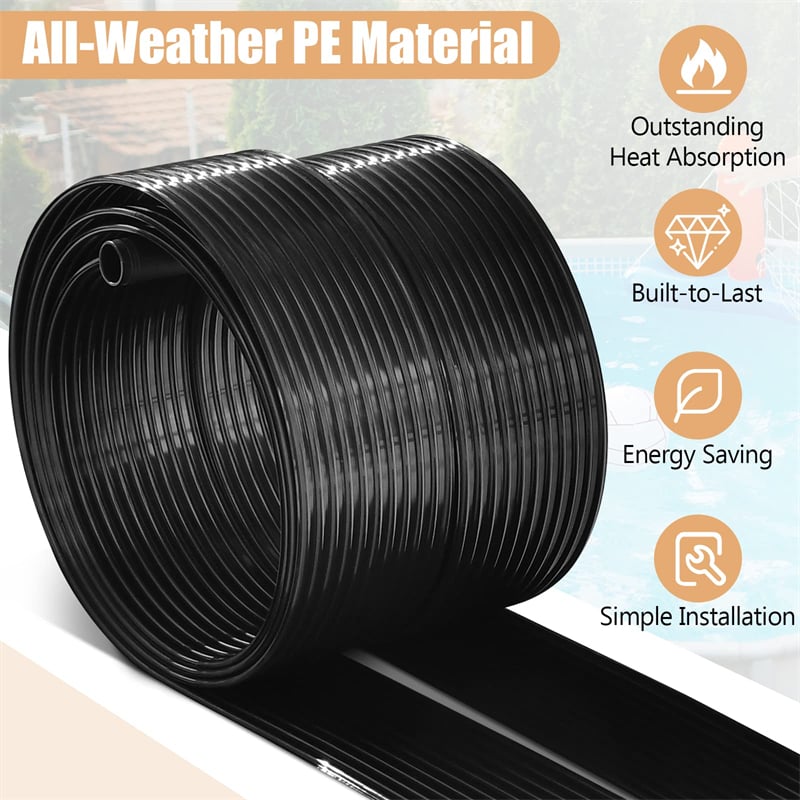 Solar Pool Heater Panels for Inground Above Ground Swimming Pools, Weatherproof Solar Water Heating System Warmer for Outdoor Roof
