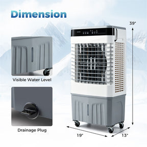 2100 CFM Swamp Cooler, 3-in-1 Evaporative Air Cooler with Remote, 12H Timer & 4 Ice Packs, Portable Cooling Fan for Indoor Outdoor