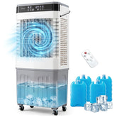 2100 CFM Swamp Cooler, 3-in-1 Evaporative Air Cooler with Remote, 12H Timer & 4 Ice Packs, Portable Cooling Fan for Indoor Outdoor