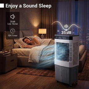 2100 CFM Swamp Cooler, 3-in-1 Evaporative Air Cooler with Remote, 12H Timer & 4 Ice Packs, Portable Cooling Fan for Indoor Outdoor